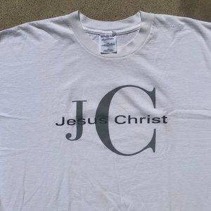 Jesus Christ Calvin Klein Logo Flip Religious Christian Vintage Graphic Shirt